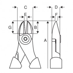 Pince coupante 2101S-160 Bahco, diagonale poignées isolées