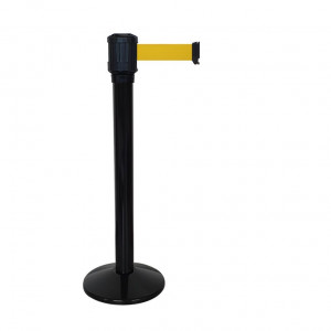 Poteau noir RX4 Viso - boitier étanche sangle jaune - Long. 4 m - Larg. 5 cm