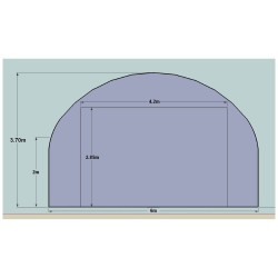 Abri bâché Bati-Ser Axame, 6 x 10 m, pieds droits AXAMBAT610PEPCPC