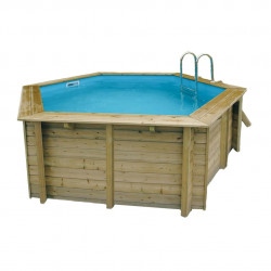 Piscine Azura Ubbink Ø 4,10 m - h 1,20 m + bâche à bulles bordée - 400µ