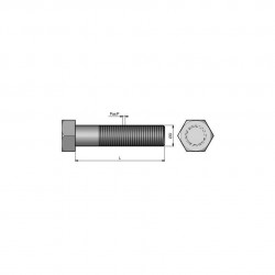 25 boulons (vis + écrou) tête hexagonale 14 x 60 mm - Pas 150